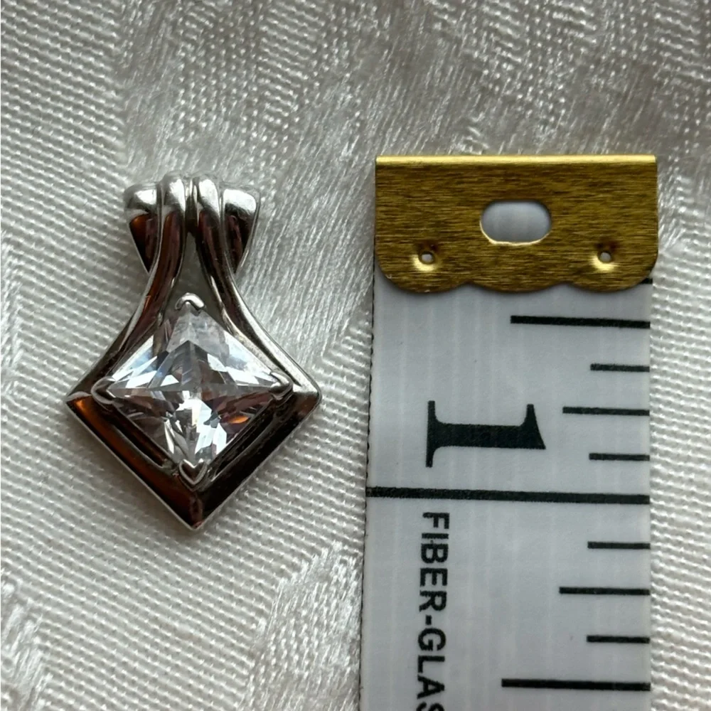 Sterling Silver CZ Statement Pendant - Picture 4 of 4